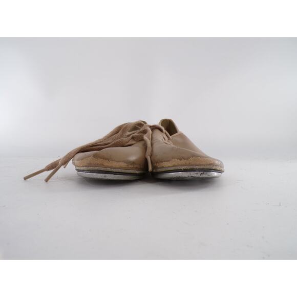 Dance Tap Shoes Capezio Tan 2M All Ages Tap Lace Up Full Sole - Picture 3 of 5